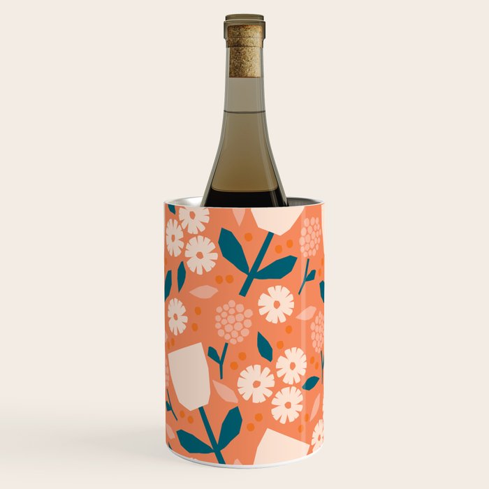 Pink and orange flowers Wine Chiller Gallery Image 2