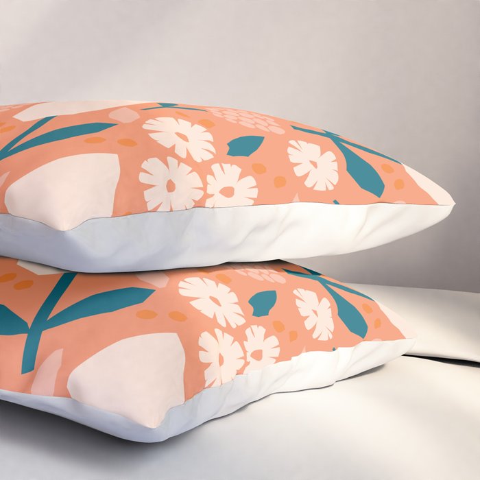 Pink and orange flowers Pillow Sham Gallery Image 3
