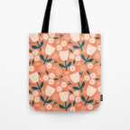 Pink and orange flowers Tote Bag Gallery Image 1