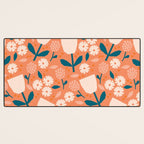Pink and orange flowers Desk Mat Gallery Image 3