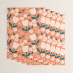 Pink and orange flowers Wrapping Paper Gallery Image 3