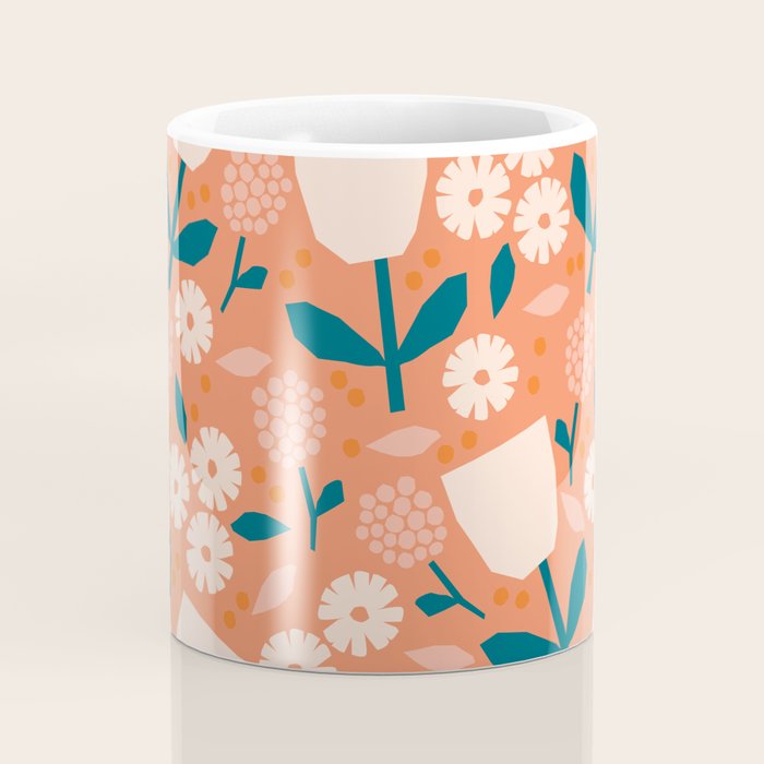 Pink and orange flowers Coffee Mug Gallery Image 4
