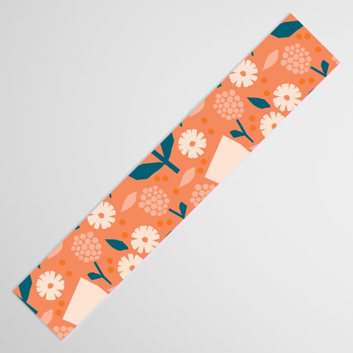 Pink and orange flowers Table Runner Gallery Image 3