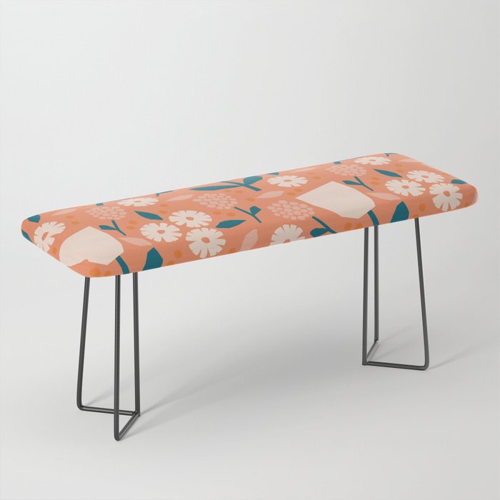 Pink and orange flowers Bench Gallery Image 1