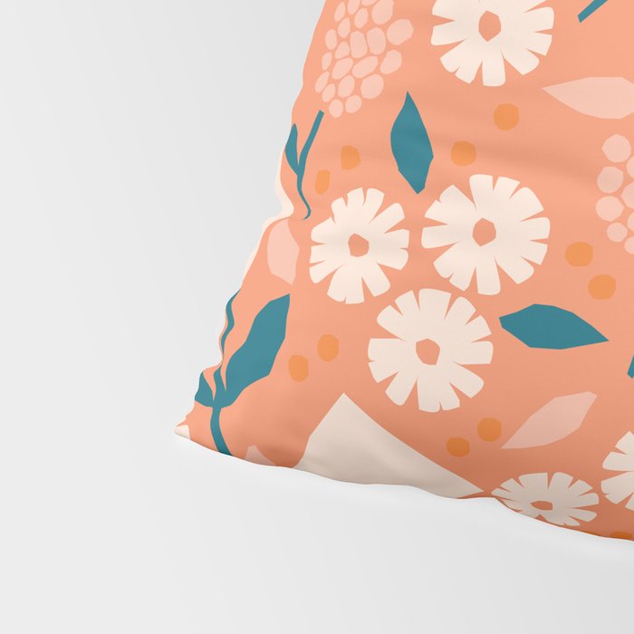 Pink and orange flowers Pillow Sham Gallery Image 4