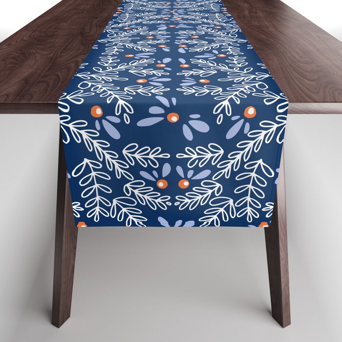 Wonderful twigs blue Table Runner Gallery Image 1