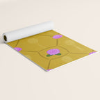 Tennis Rackets & Roses in Ochre & Purple Yoga Mat Gallery Image 2