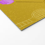Tennis Rackets & Roses in Ochre & Purple Welcome Mat Gallery Image 2