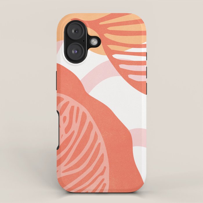 just peachy, leaf abstraction iPhone Case Gallery Image 1