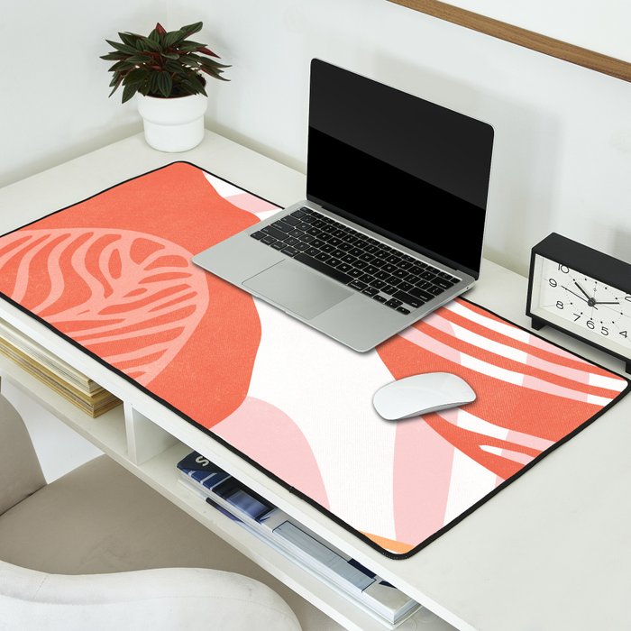 just peachy, leaf abstraction Desk Mat Gallery Image 2