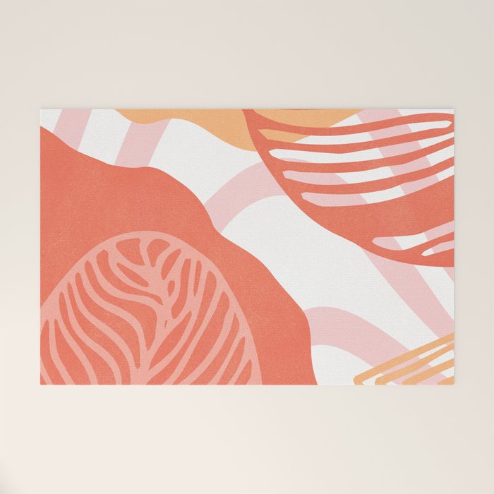 just peachy, leaf abstraction Welcome Mat Gallery Image 1