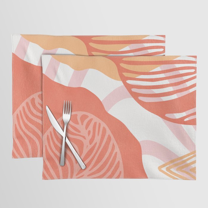 just peachy, leaf abstraction Placemat Gallery Image 1