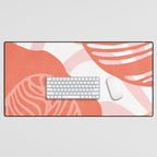 just peachy, leaf abstraction Desk Mat Gallery Image 1