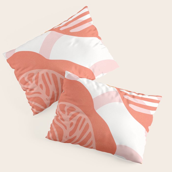 just peachy, leaf abstraction Pillow Sham Gallery Image 1