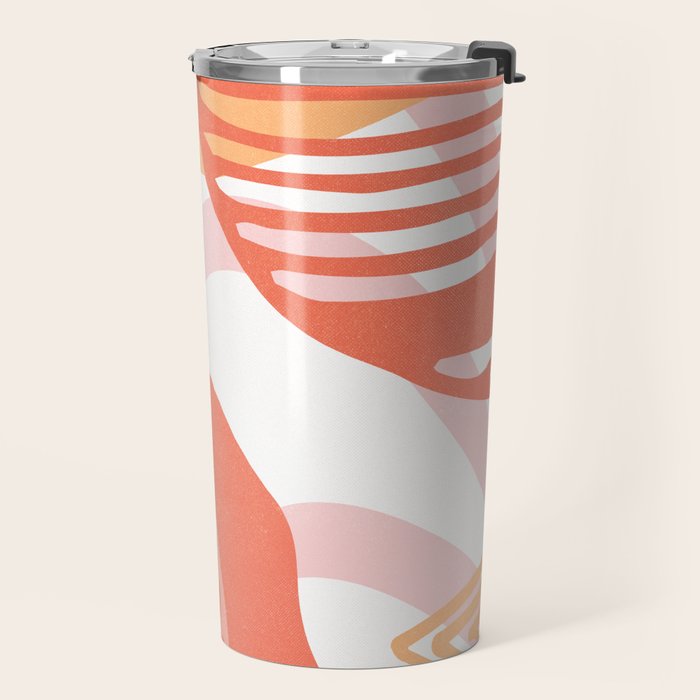 just peachy, leaf abstraction Travel Mug Gallery Image 2