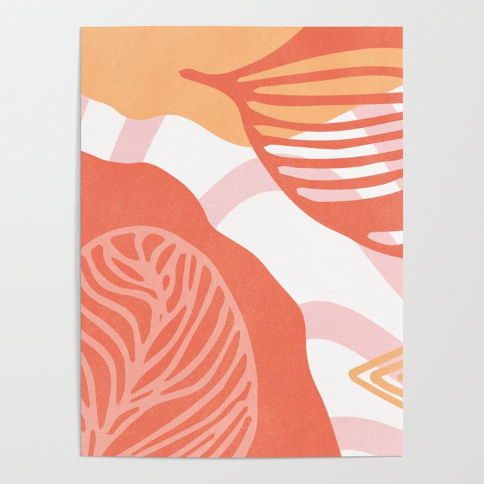 just peachy, leaf abstraction Poster Gallery Image 4