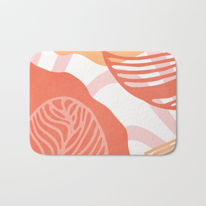 just peachy, leaf abstraction Bath Mat Gallery Image 1