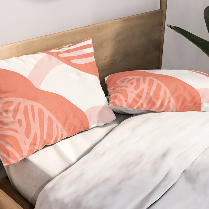 just peachy, leaf abstraction Pillow Sham Gallery Image 2