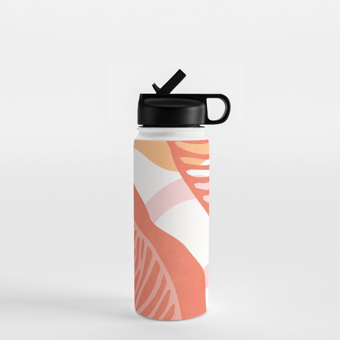 just peachy, leaf abstraction Water Bottle Gallery Image 1