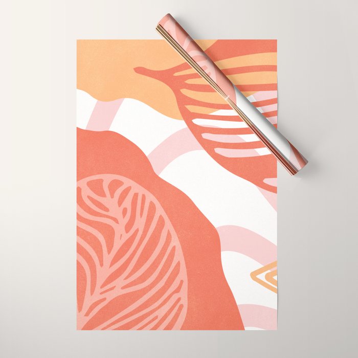 just peachy, leaf abstraction Wrapping Paper Gallery Image 1