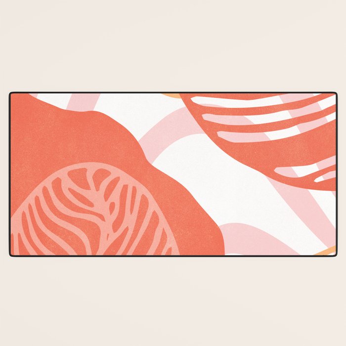 just peachy, leaf abstraction Desk Mat Gallery Image 3