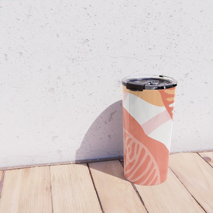 just peachy, leaf abstraction Travel Mug Gallery Image 4