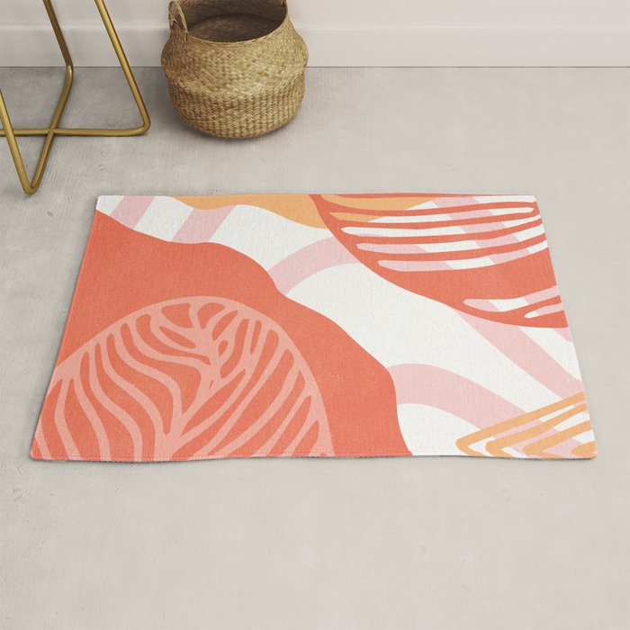 just peachy, leaf abstraction Rug Gallery Image 1