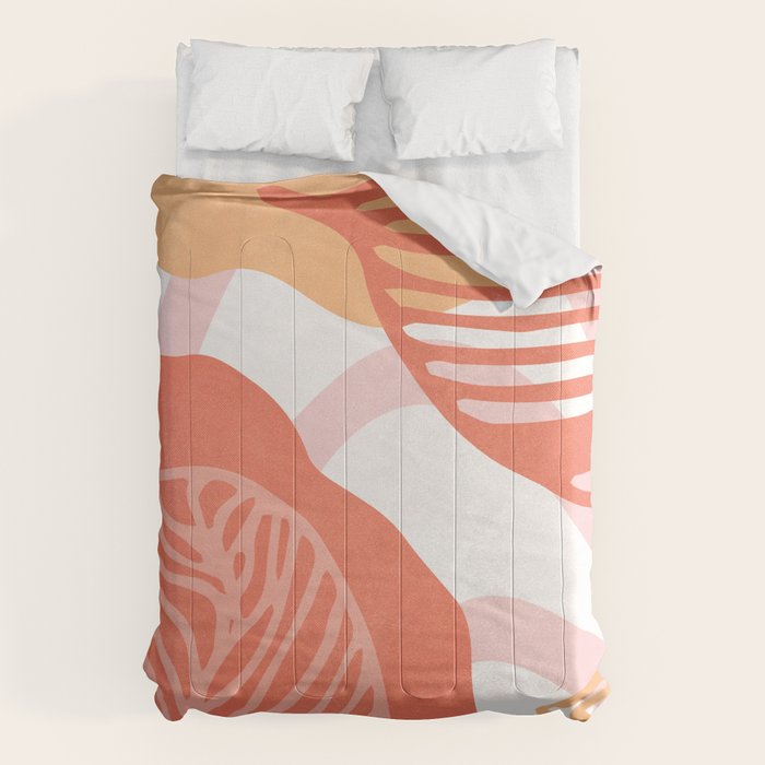 just peachy, leaf abstraction Comforter Gallery Image 6