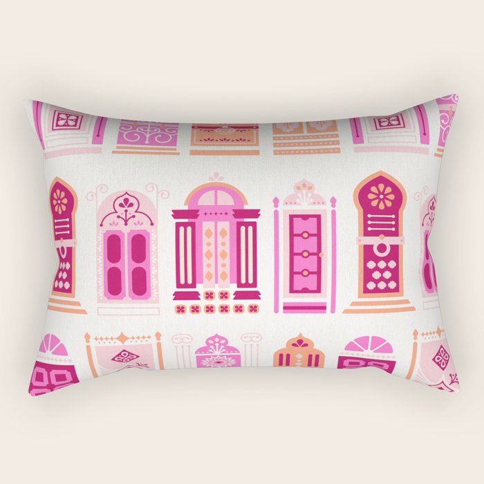 Moroccan Doors - Peach Palette Rectangular Pillow Gallery Image 2
