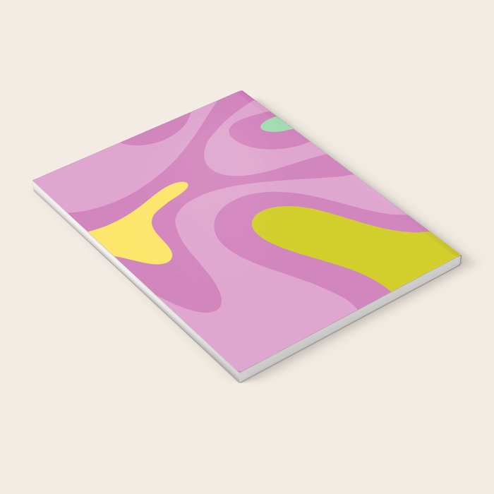 Smooth Contours Retro Modern Abstract Pattern Purple Lilac Lavender Lime Notebook Gallery Image 3