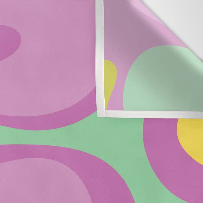 Smooth Contours Retro Modern Abstract Pattern Purple Lilac Lavender Lime Wall Tapestry Gallery Image 3