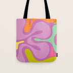 Smooth Contours Retro Modern Abstract Pattern Purple Lilac Lavender Lime Tote Bag Gallery Image 1