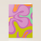 Smooth Contours Retro Modern Abstract Pattern Purple Lilac Lavender Lime Stationery Card Gallery Image 2
