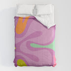 Smooth Contours Retro Modern Abstract Pattern Purple Lilac Lavender Lime Comforter Gallery Image 6
