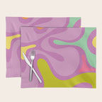 Smooth Contours Retro Modern Abstract Pattern Purple Lilac Lavender Lime Placemat Gallery Image 1