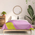 Smooth Contours Retro Modern Abstract Pattern Purple Lilac Lavender Lime Comforter Gallery Image 3