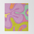 Smooth Contours Retro Modern Abstract Pattern Purple Lilac Lavender Lime Throw Blanket Gallery Image 2