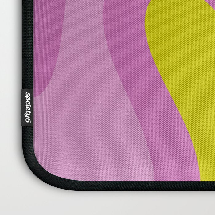 Smooth Contours Retro Modern Abstract Pattern Purple Lilac Lavender Lime Laptop Sleeve Gallery Image 3
