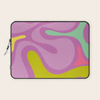 Smooth Contours Retro Modern Abstract Pattern Purple Lilac Lavender Lime Laptop Sleeve Gallery Image 1