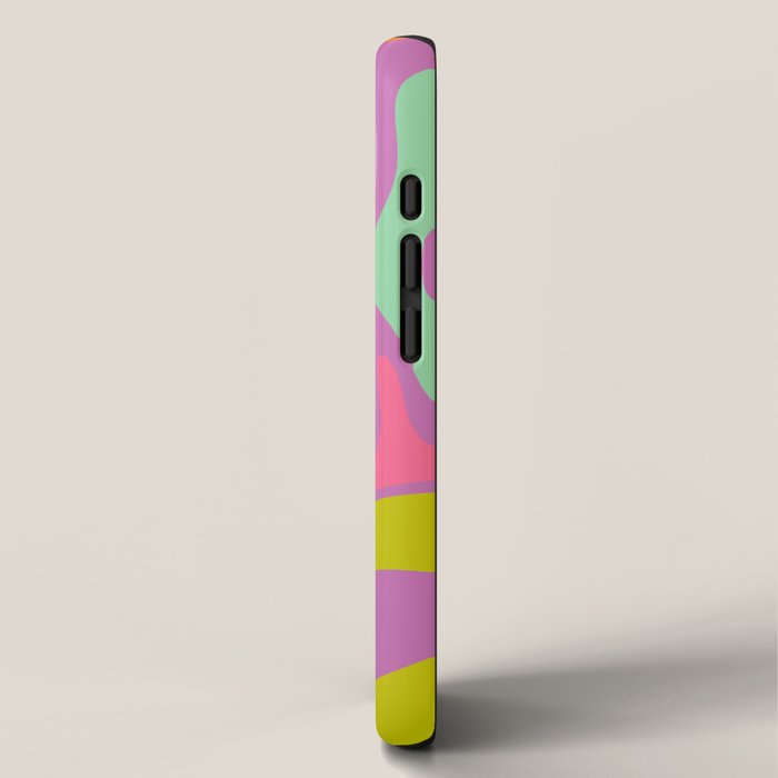Smooth Contours Retro Modern Abstract Pattern Purple Lilac Lavender Lime iPhone Case Gallery Image 2