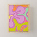 Smooth Contours Retro Modern Abstract Pattern Purple Lilac Lavender Lime Mini Art Print Gallery Image 1
