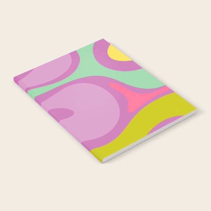 Smooth Contours Retro Modern Abstract Pattern Purple Lilac Lavender Lime Notebook Gallery Image 2