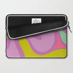 Smooth Contours Retro Modern Abstract Pattern Purple Lilac Lavender Lime Laptop Sleeve Gallery Image 2