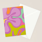 Smooth Contours Retro Modern Abstract Pattern Purple Lilac Lavender Lime Stationery Card Gallery Image 2