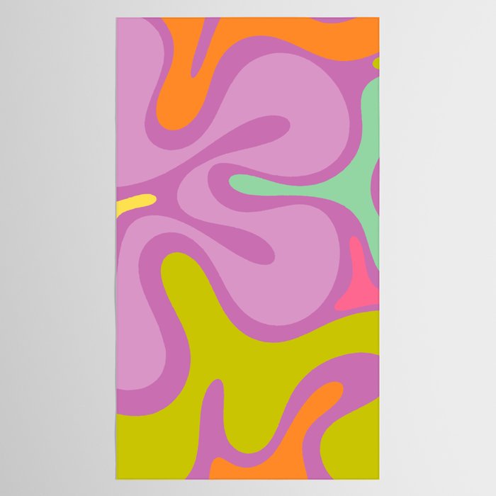 Smooth Contours Retro Modern Abstract Pattern Purple Lilac Lavender Lime Tablecloth Gallery Image 2