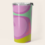 Smooth Contours Retro Modern Abstract Pattern Purple Lilac Lavender Lime Travel Mug Gallery Image 2