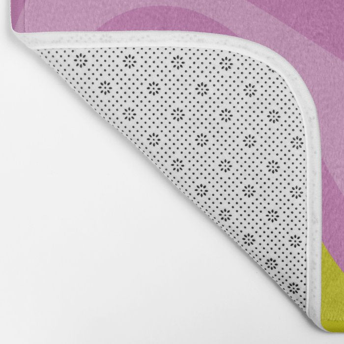 Smooth Contours Retro Modern Abstract Pattern Purple Lilac Lavender Lime Bath Mat Gallery Image 2