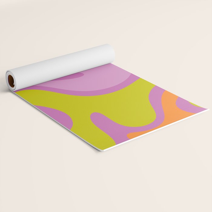 Smooth Contours Retro Modern Abstract Pattern Purple Lilac Lavender Lime Yoga Mat Gallery Image 2