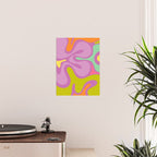 Smooth Contours Retro Modern Abstract Pattern Purple Lilac Lavender Lime Poster Gallery Image 2