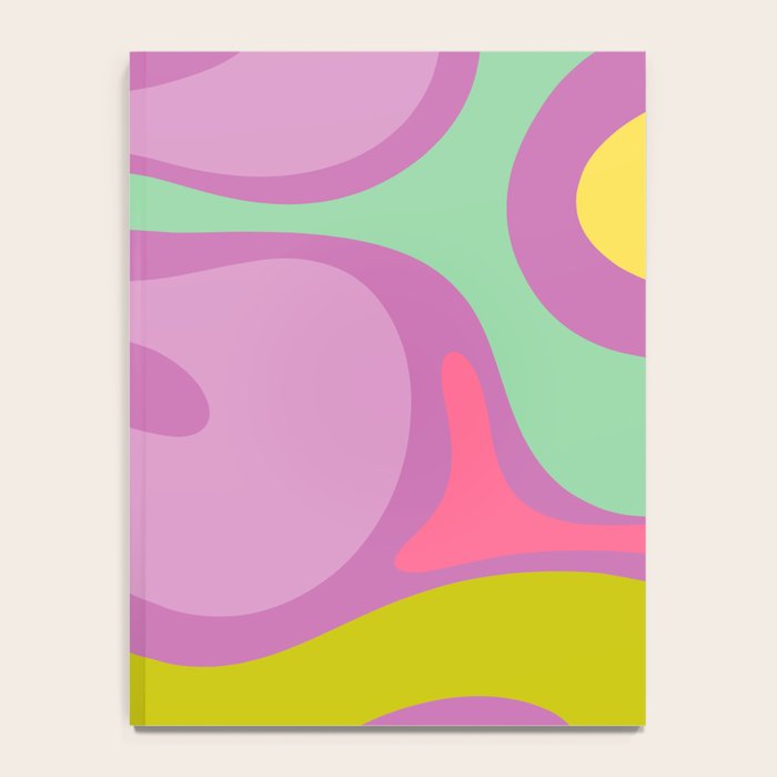 Smooth Contours Retro Modern Abstract Pattern Purple Lilac Lavender Lime Notebook Gallery Image 4